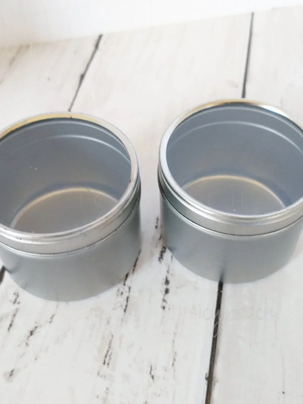 4oz Metal Tins 2 Pack Clear Lid Candle Making, Seamless Round Storage Container